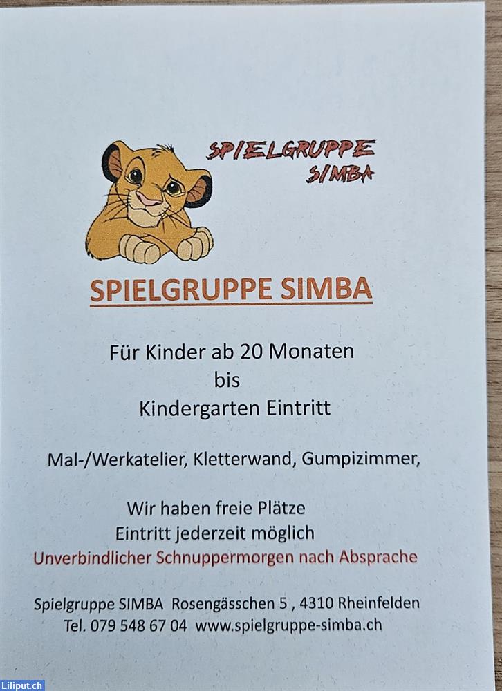 Bild 1: Spielgruppe Simba in Rheinfelden für Kinder ab 20 Monaten