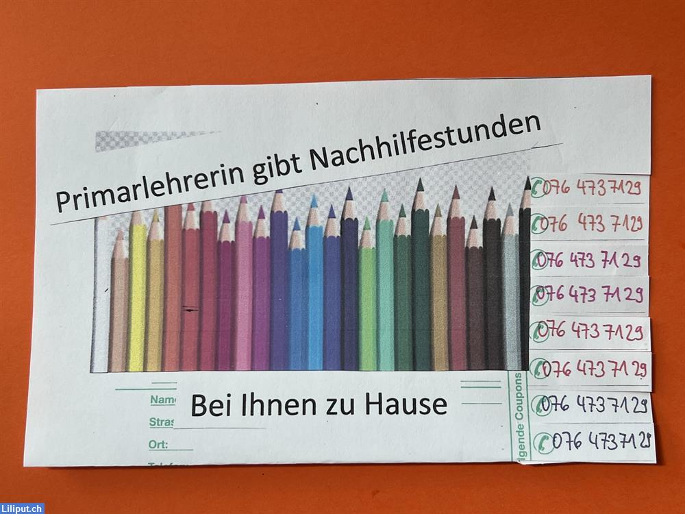 Bild 1: Primarlehrerin gibt Nachhilfestunden bei Ihnen Zuhause